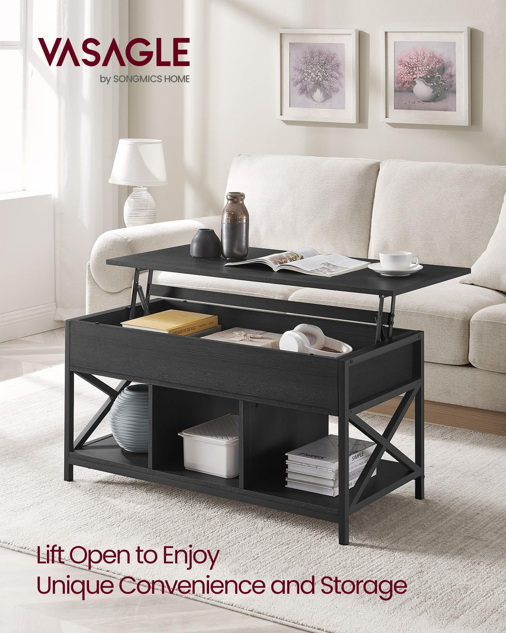 VASAGLE Coffee Table Lift Top
