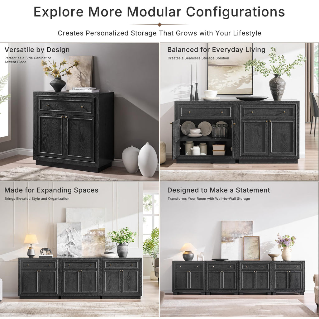 Modern Farmhouse Buffet Cabinet with Storage Doors and Drawers