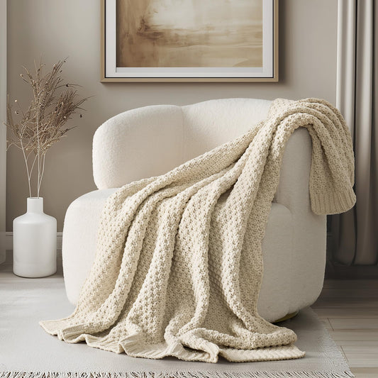 EVERGRACEHOME Chunky Chenille Throw Blankets