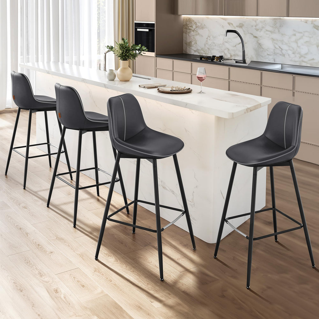 VASAGLE Bar Stools, Bar Height Bar Stools with Back, Ergonomic Backrest