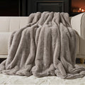 EVERGRACEHOME Sculpted Texture Faux Fur Throw Blanket