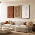 Thalasse Large 3-Piece 3D Textured Wall Art for Living Room
