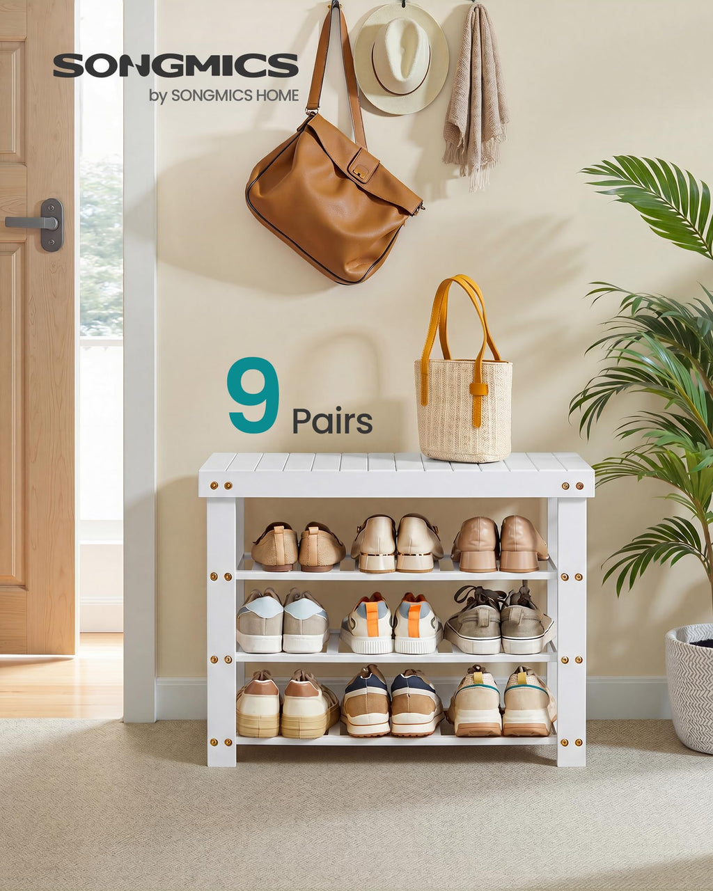 SONGMICS Shoe Rack Bench