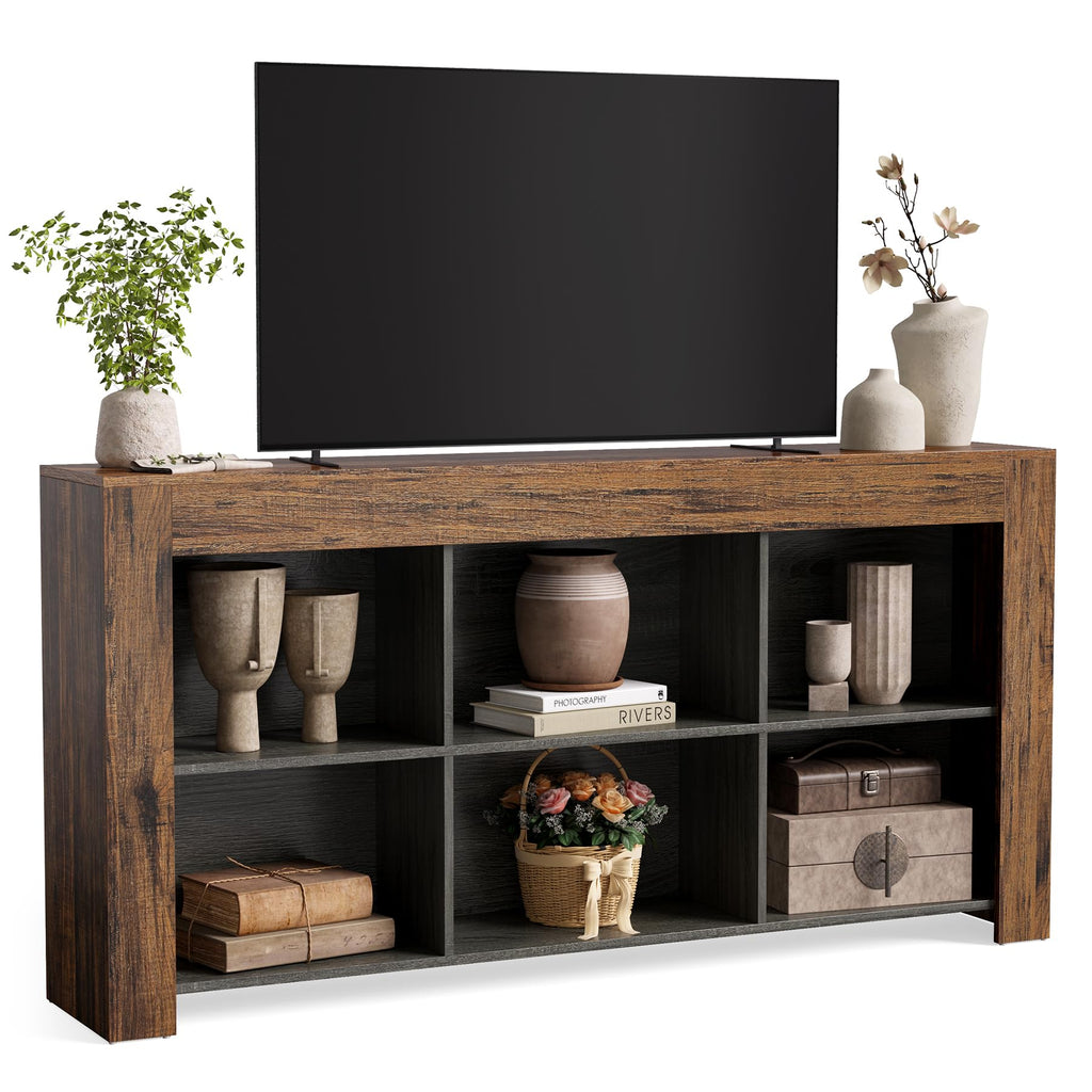 Modern TV Stand with Storage Shelves for TVs Up to 65 Inches