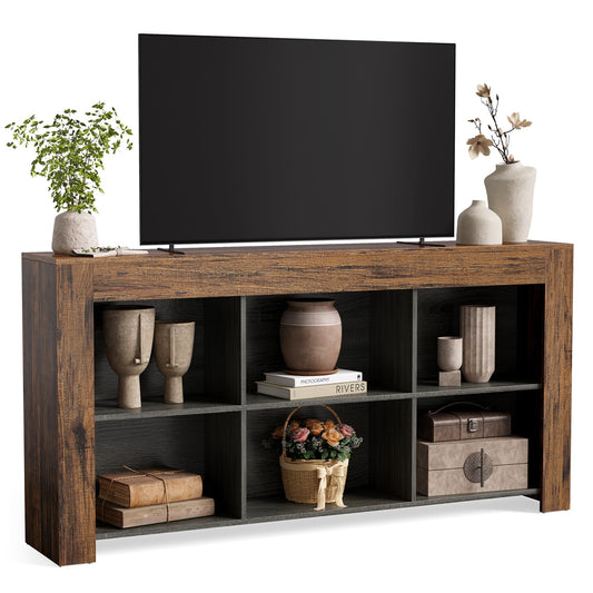 Modern TV Stand with Storage Shelves for TVs Up to 65 Inches