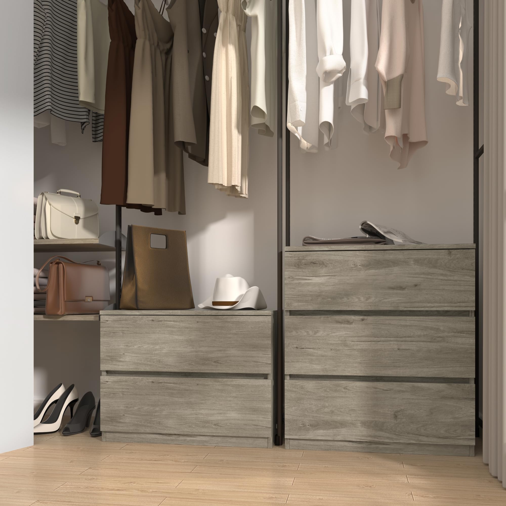 Wood Chest of Drawers with Storage for Bedroom and Closet