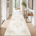 Vintage Boho Washable Area Rug with Non Slip Low Pile Design