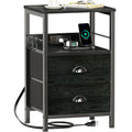 Furologee Nightstands Set of 2 with Charging Station