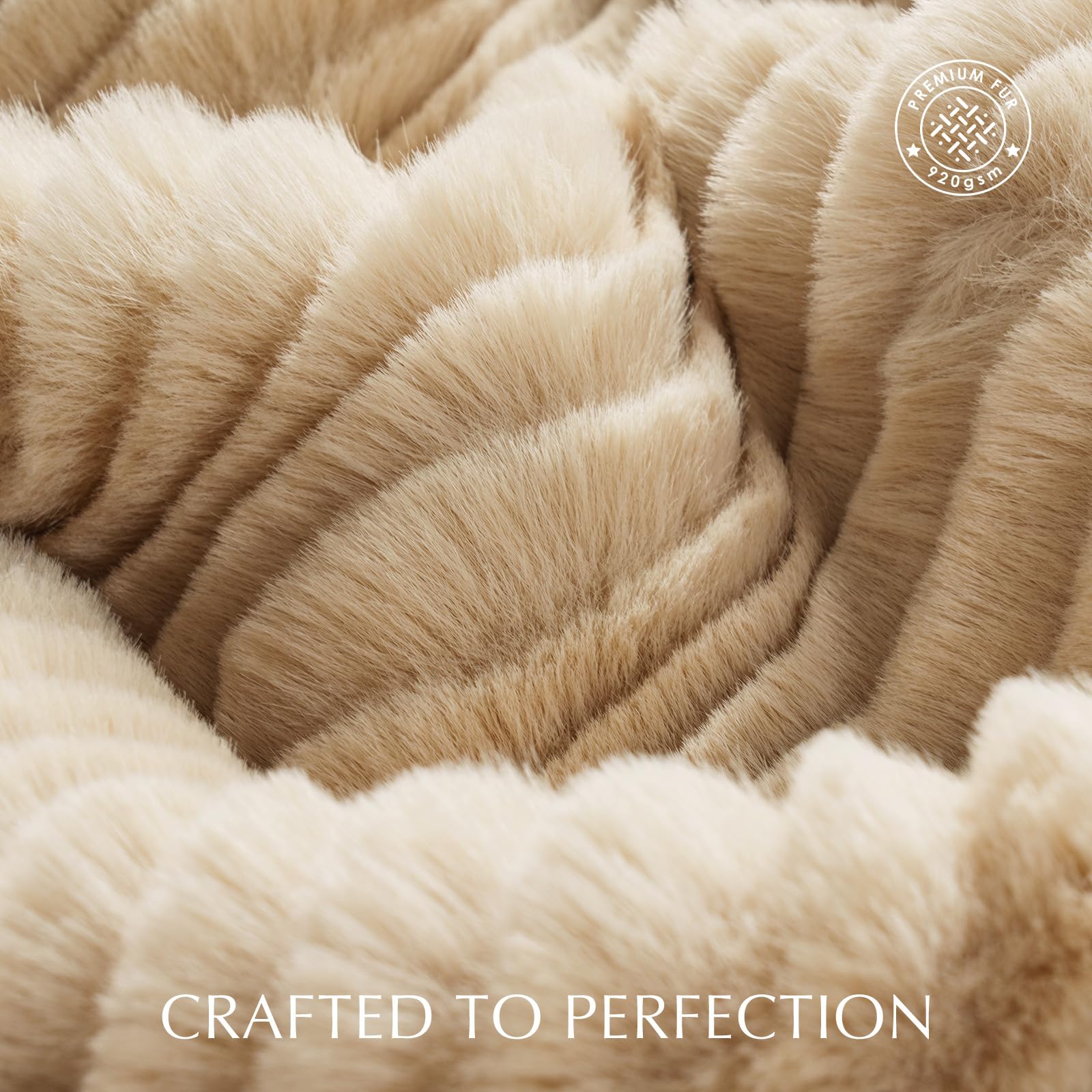 EVERGRACEHOME Sculpted Texture Faux Fur Throw Blanket