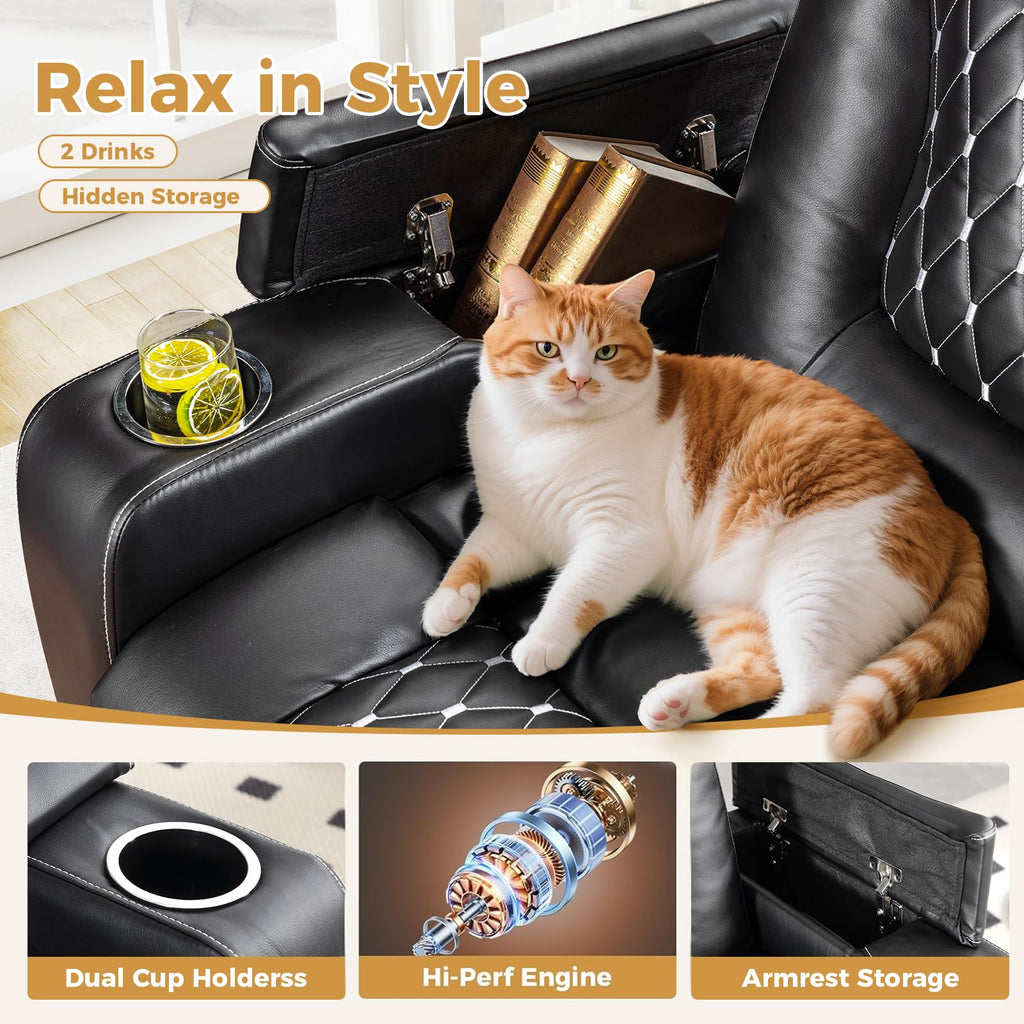 Power Recliner Chair with USB Ports and Cup Holders