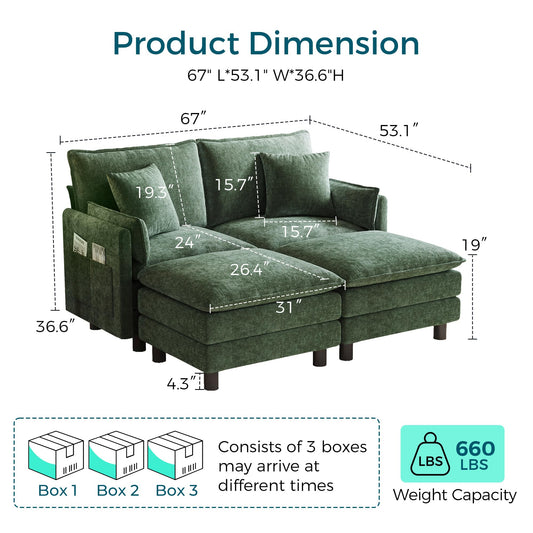 LINSY HOME Modular Sectional Sofa Cloud Couch