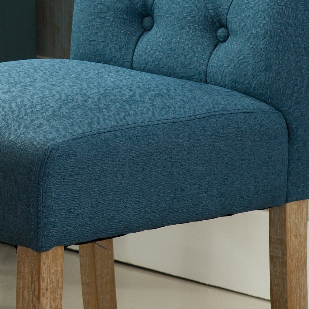Roundhill Furniture Habit Solid Wood Tufted Parsons Dining Chair, Set of 2