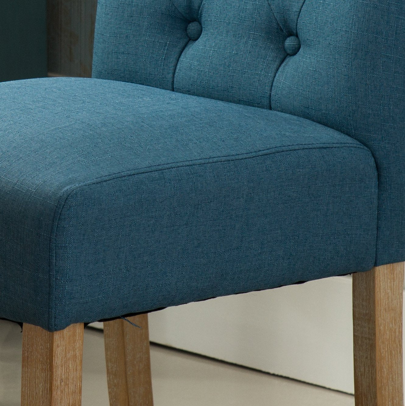 Roundhill Furniture Habit Solid Wood Tufted Parsons Dining Chair, Set of 2