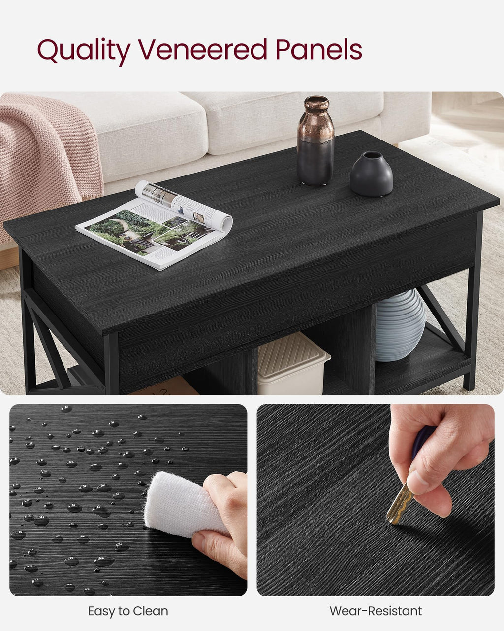VASAGLE Coffee Table Lift Top