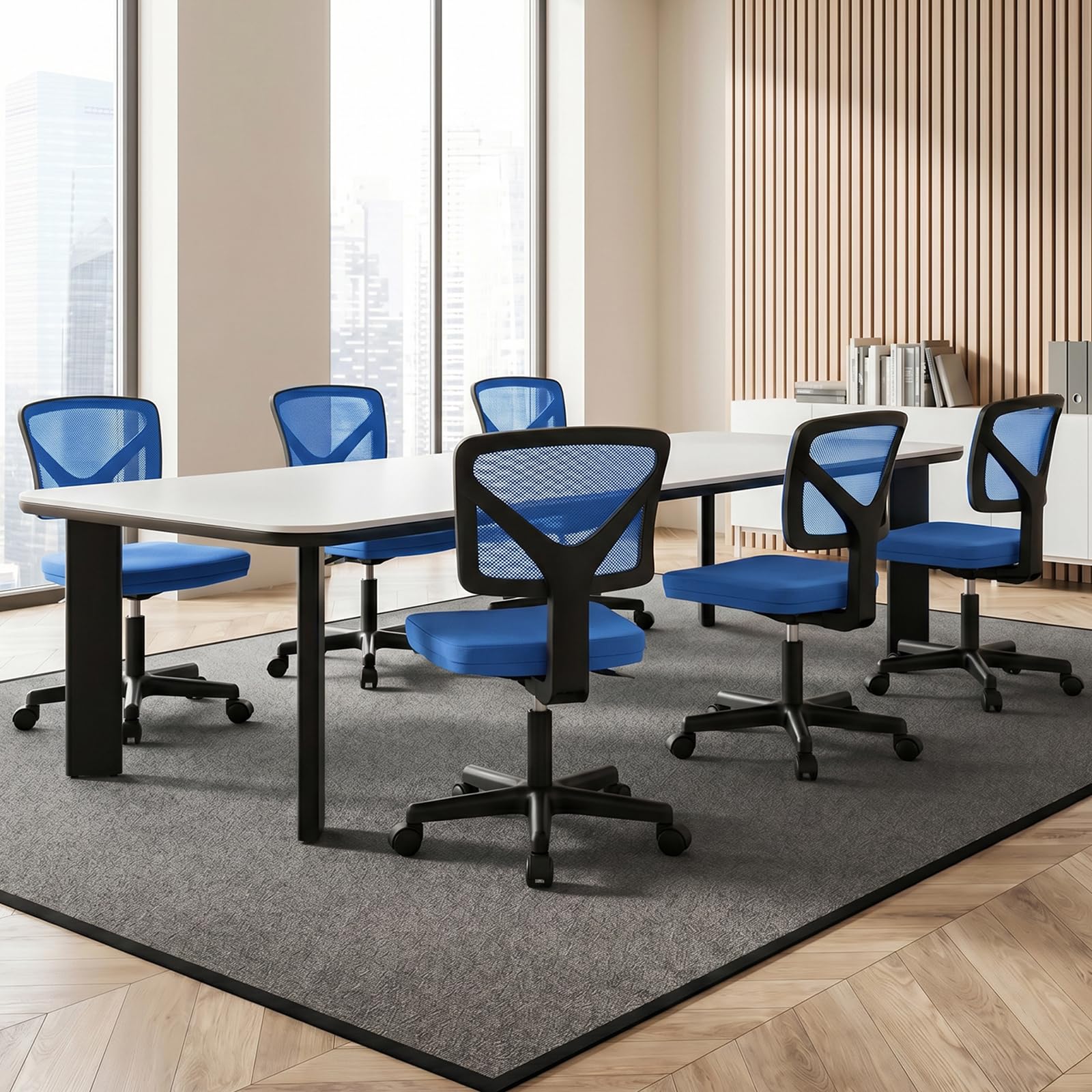 Low Back Mesh Office Chair with Wheels and Lumbar Support