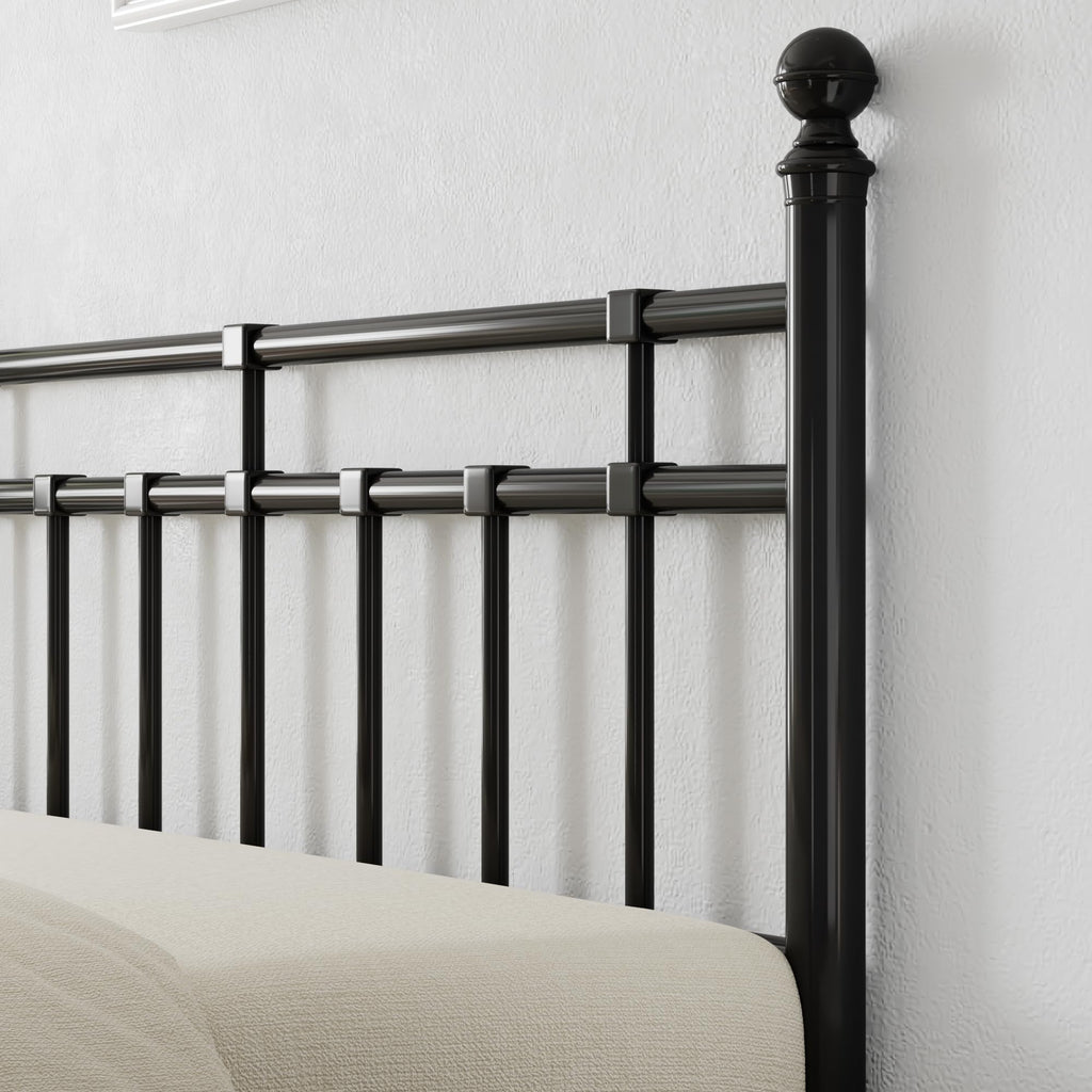 Metal Platform Bed Frame with Headboard and Under Bed Storage