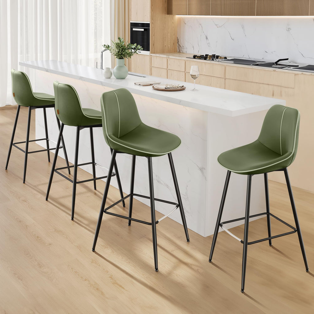 VASAGLE Bar Stools, Bar Height Bar Stools with Back, Ergonomic Backrest
