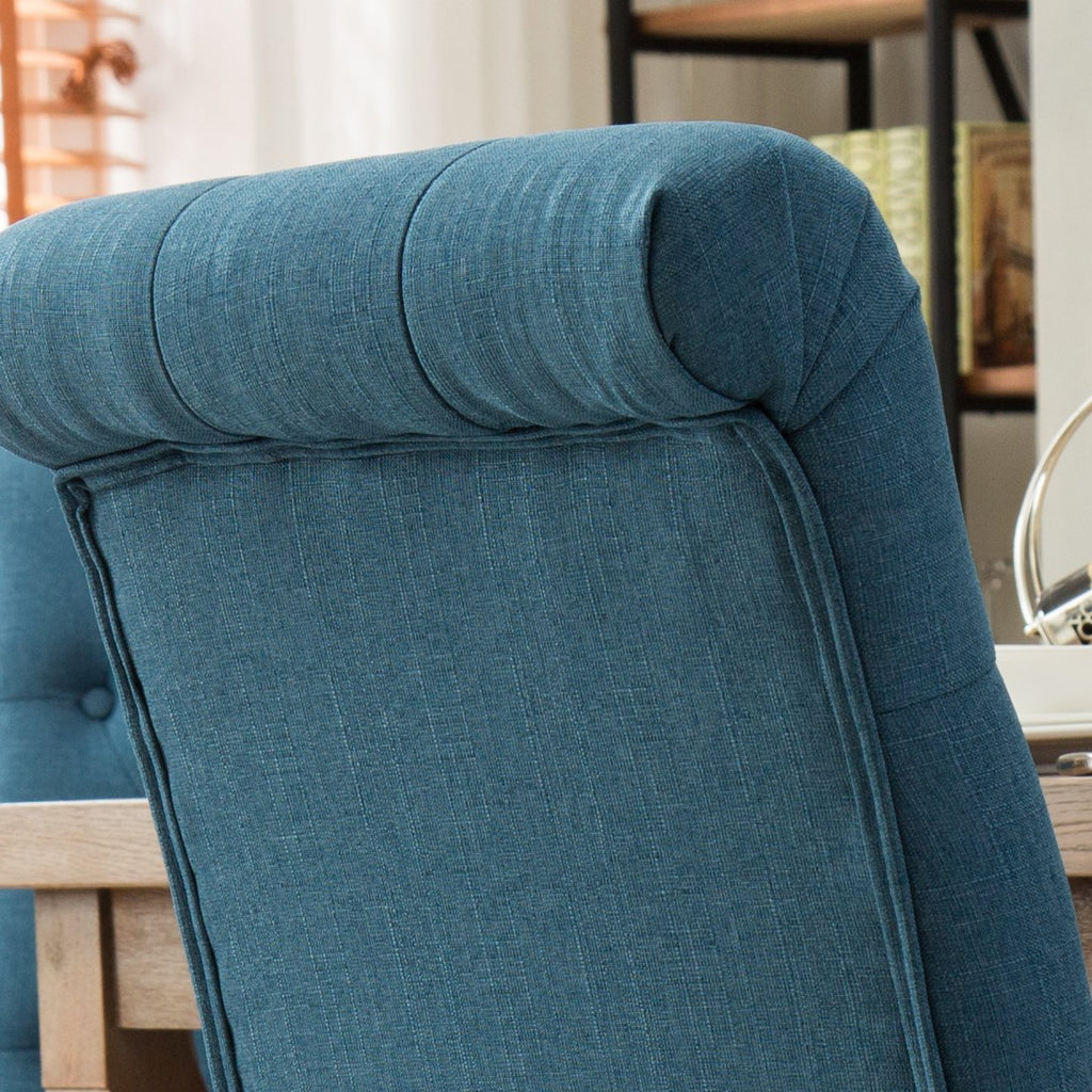 Roundhill Furniture Habit Solid Wood Tufted Parsons Dining Chair, Set of 2