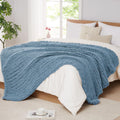 L'AGRATY Chunky Knit Throw Blanket for Couch Bed Sofa Room Home Decor