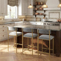 Upholstered Counter Height Bar Stools with Backrest and Footrest