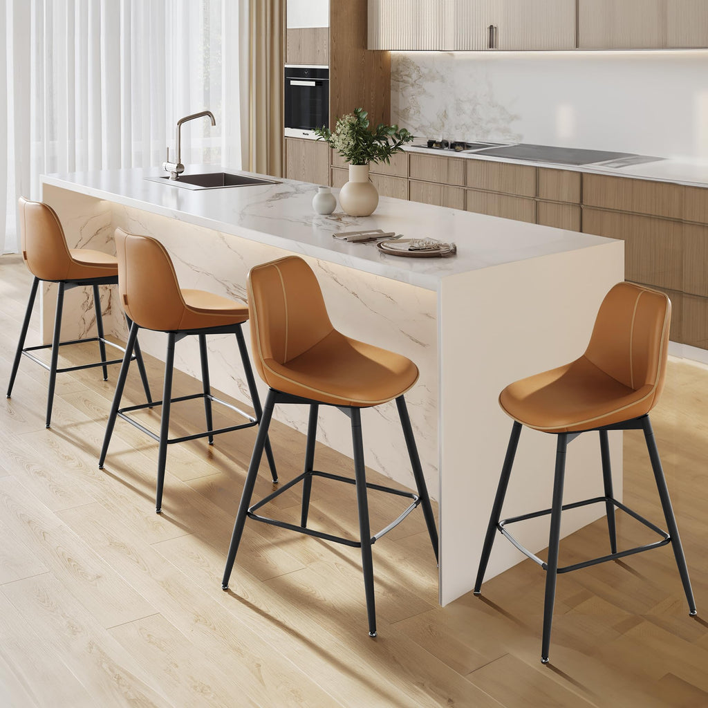 VASAGLE Bar Stools, Bar Height Bar Stools with Back, Ergonomic Backrest
