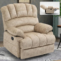 Oversized Fabric Recliner Chair with Adjustable Backrest and Wide Seat