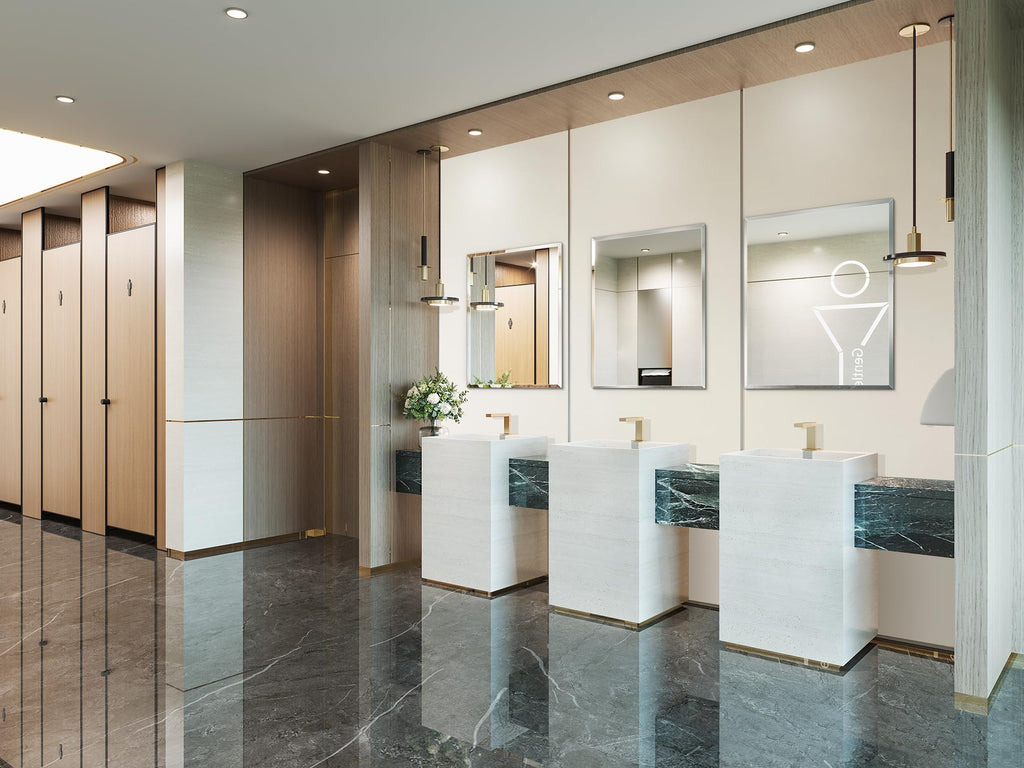 Frameless Beveled Wall Mirror with Horizontal and Vertical Mounting