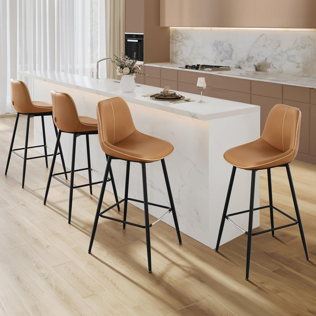 VASAGLE Bar Stools, Bar Height Bar Stools with Back, Ergonomic Backrest
