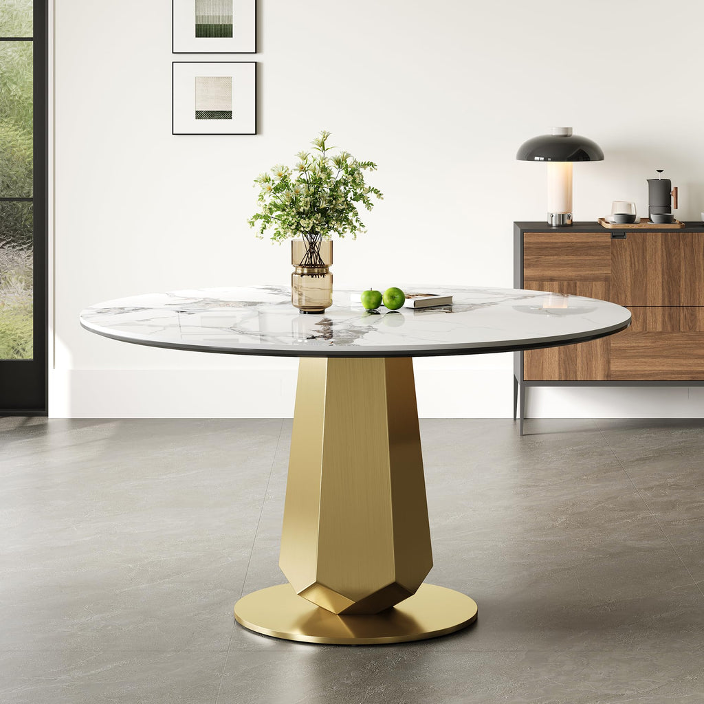 Montary 53” Modern Round Dining Table for 4-6 Seat