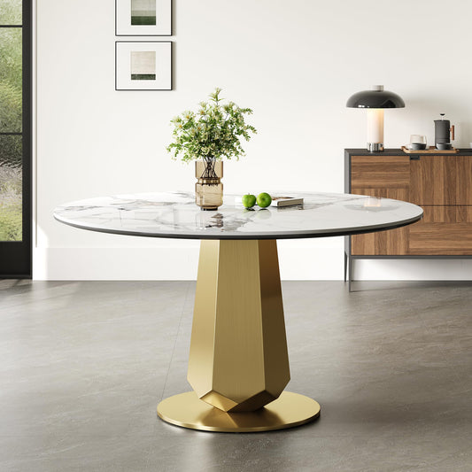 Montary 53” Modern Round Dining Table for 4-6 Seat