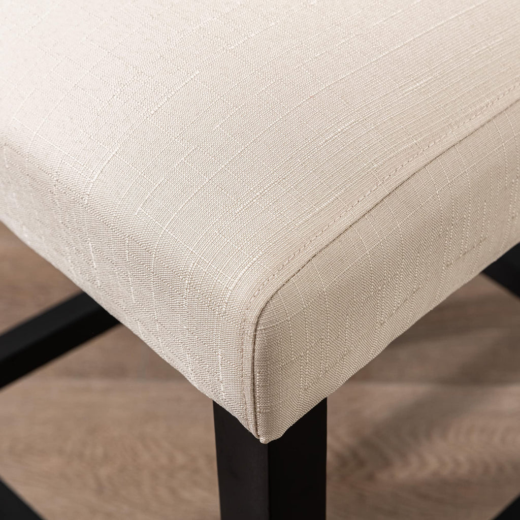 Modern Upholstered Counter Height Bar Stools with Wood Legs