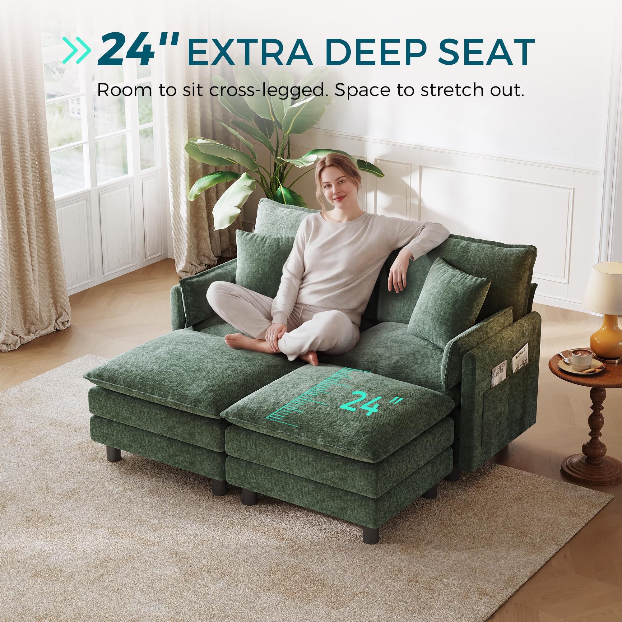 LINSY HOME Modular Sectional Sofa Cloud Couch