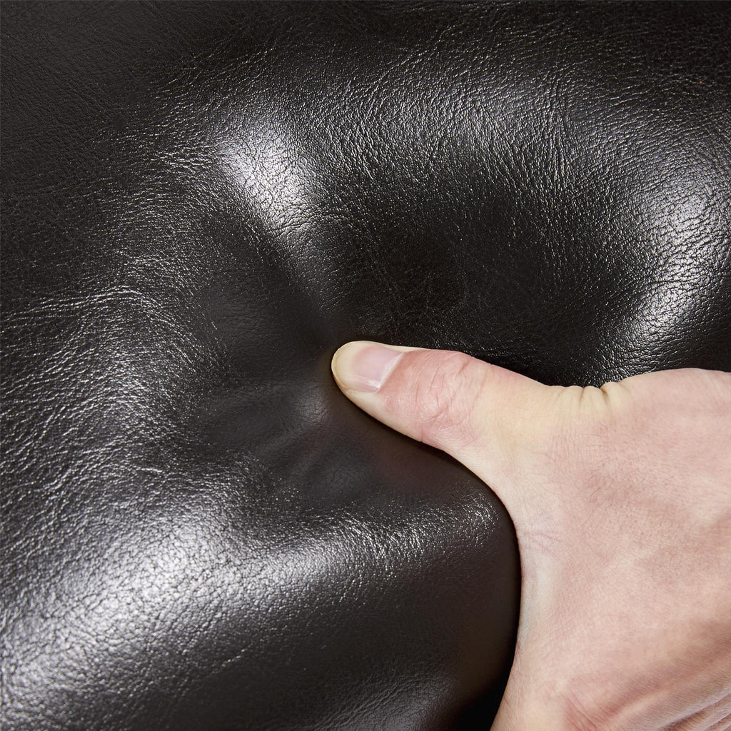 Leather Upholstered Dining Chairs with Tufted High Back and Wood Legs
