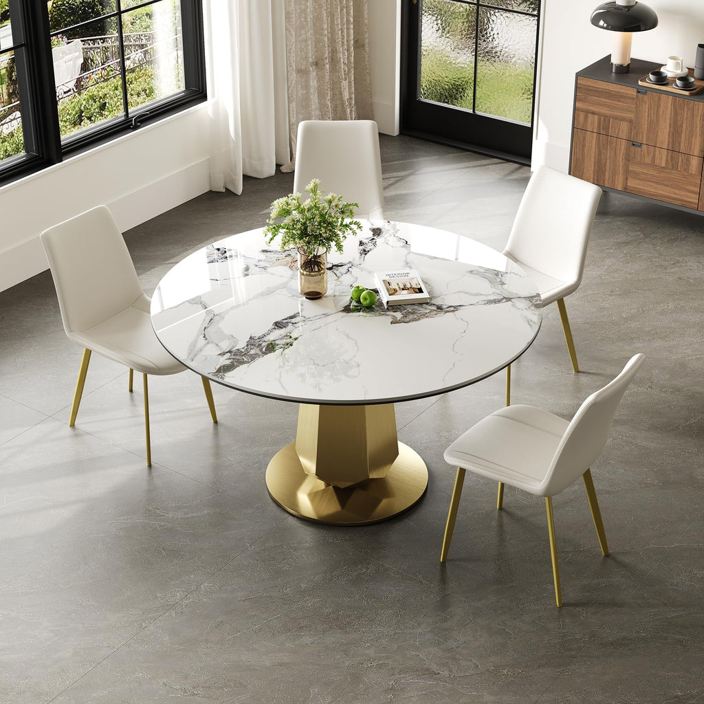 Montary 53” Modern Round Dining Table for 4-6 Seat